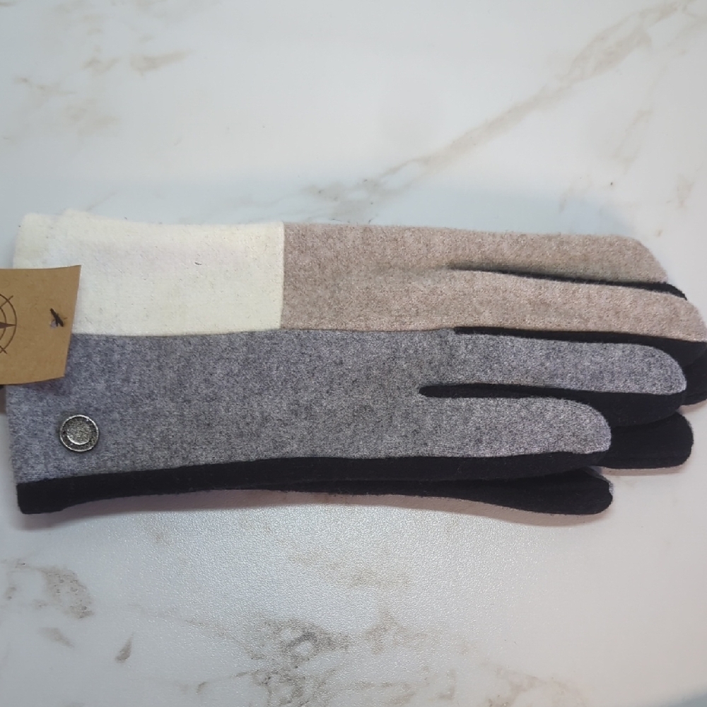 Women's Elegant Black Gray Cream Gloves